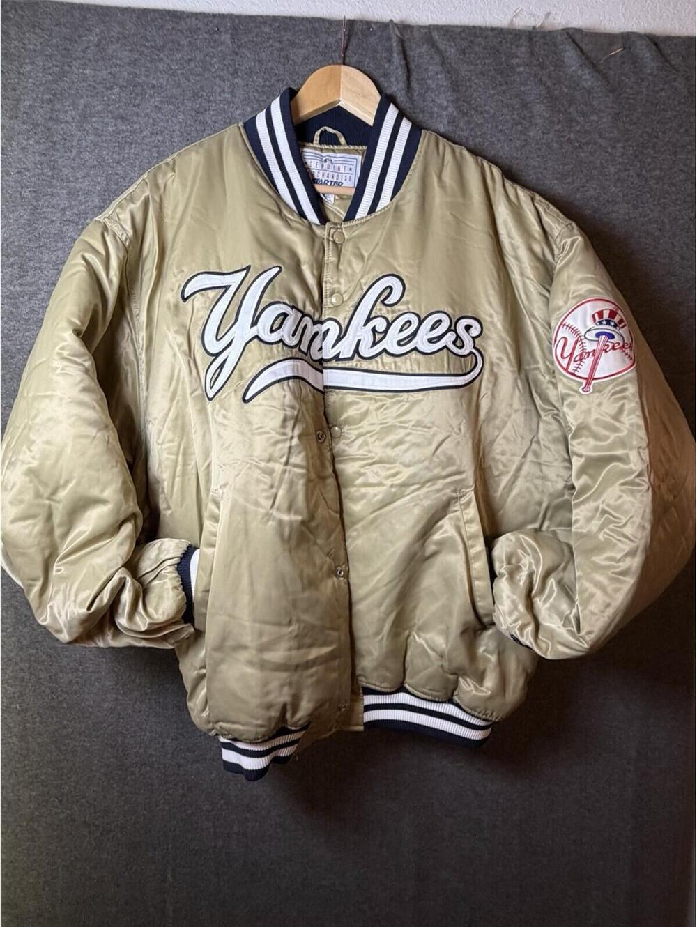 Vintage STARTER New York Yankees Jacket 2XL  Champagne New